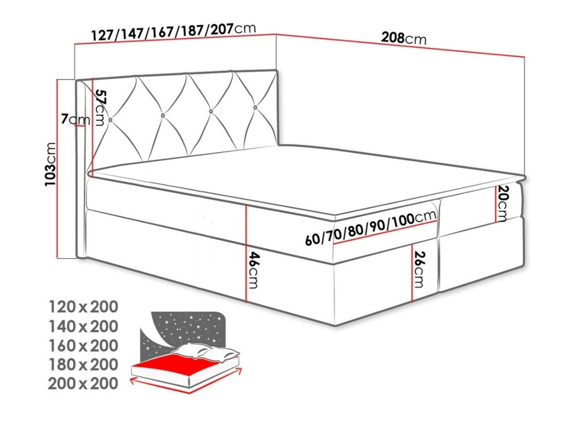 Boxspringbett Baltimore 149 (Mono 235)