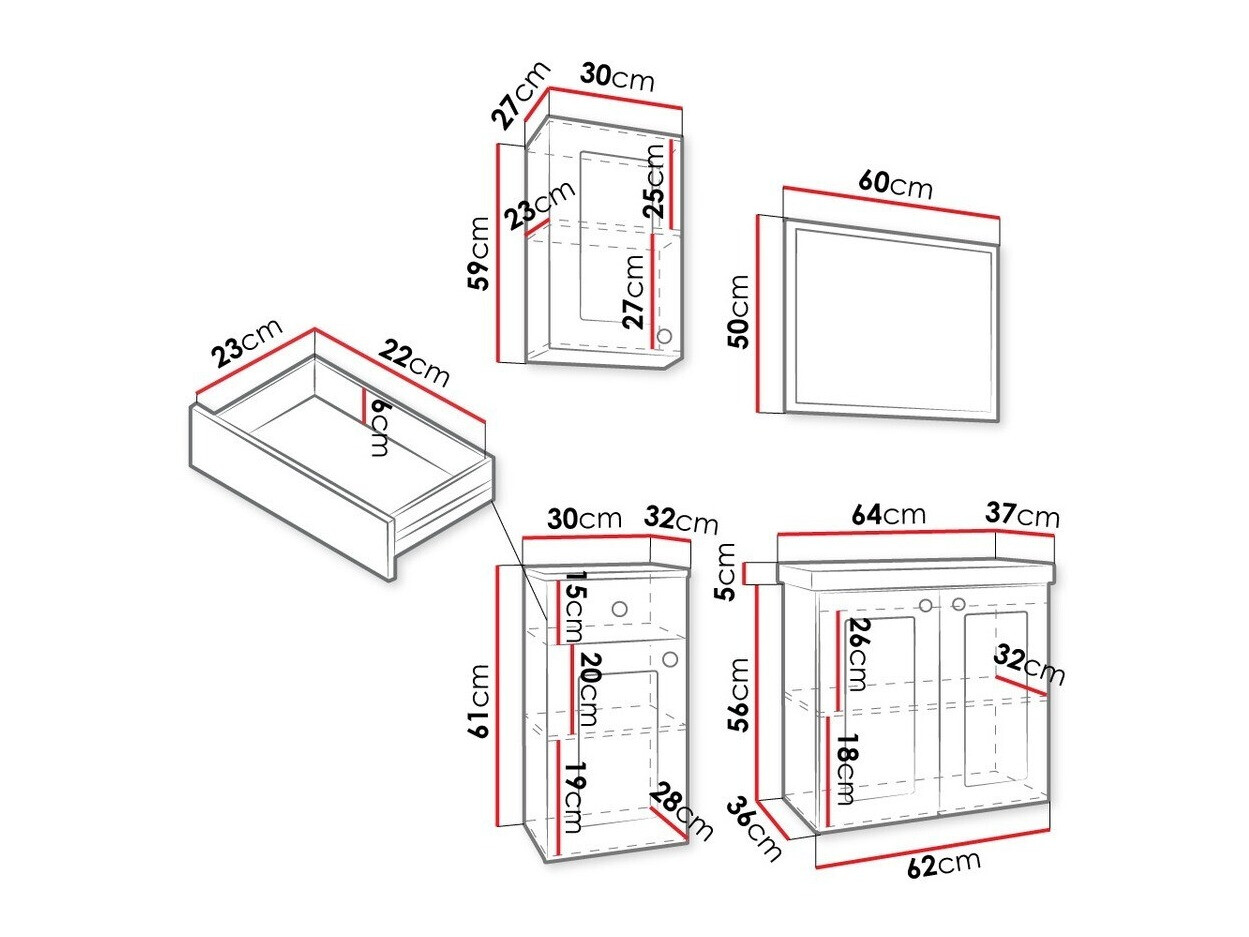 Badezimmer-Set Trenton 160 (Weiß)