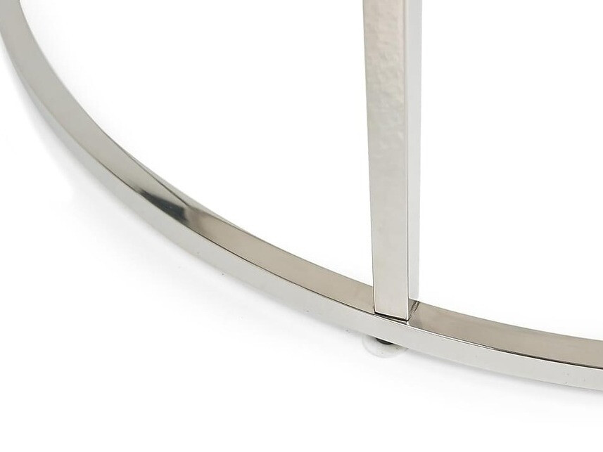 Couchtisch In Living 367 (Weißer Marmor + Silber)