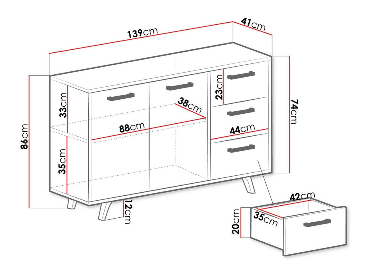 Kommoden Delbalo 103 (Blau + Gold)