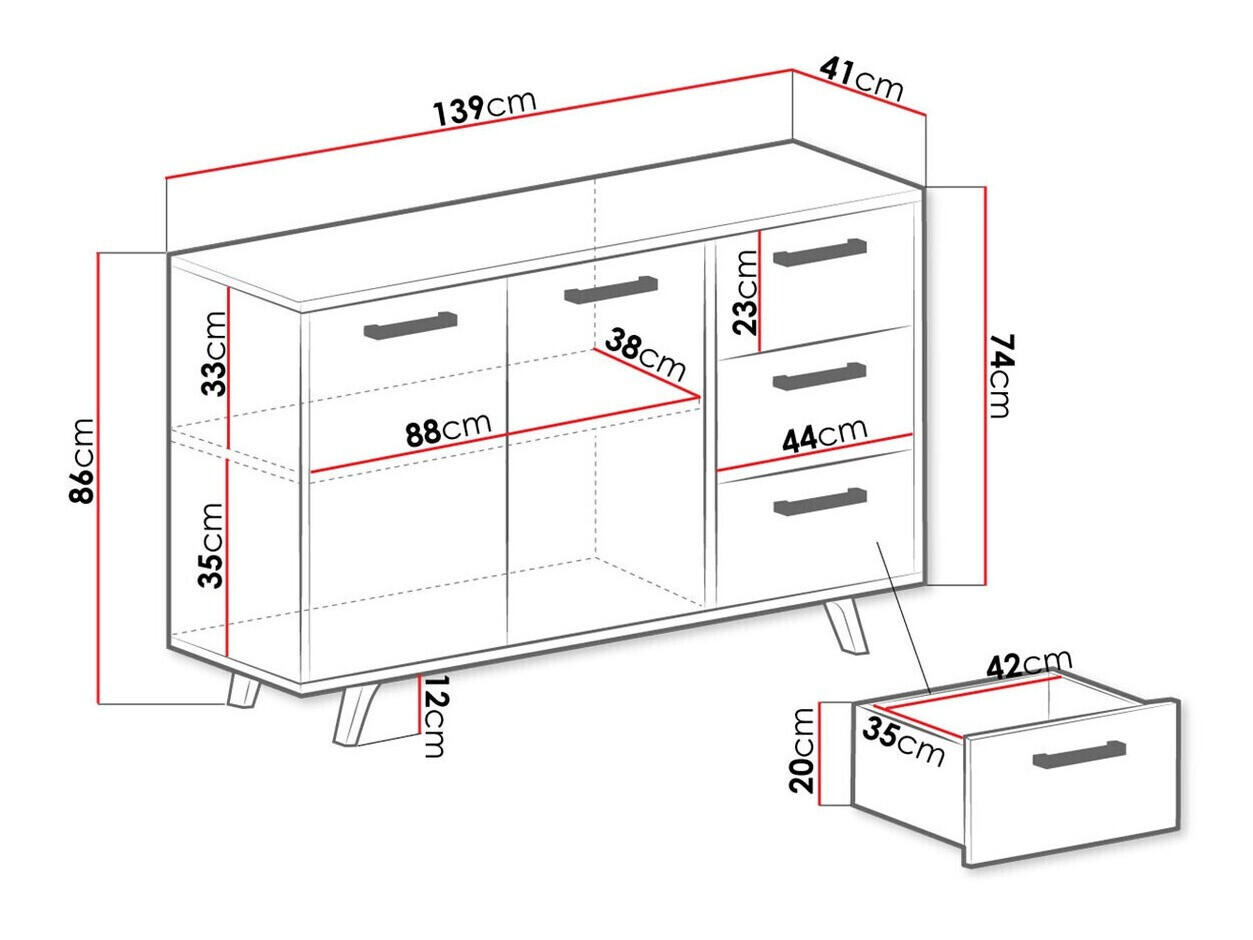 Kommoden Rosa (Lila + Gold)