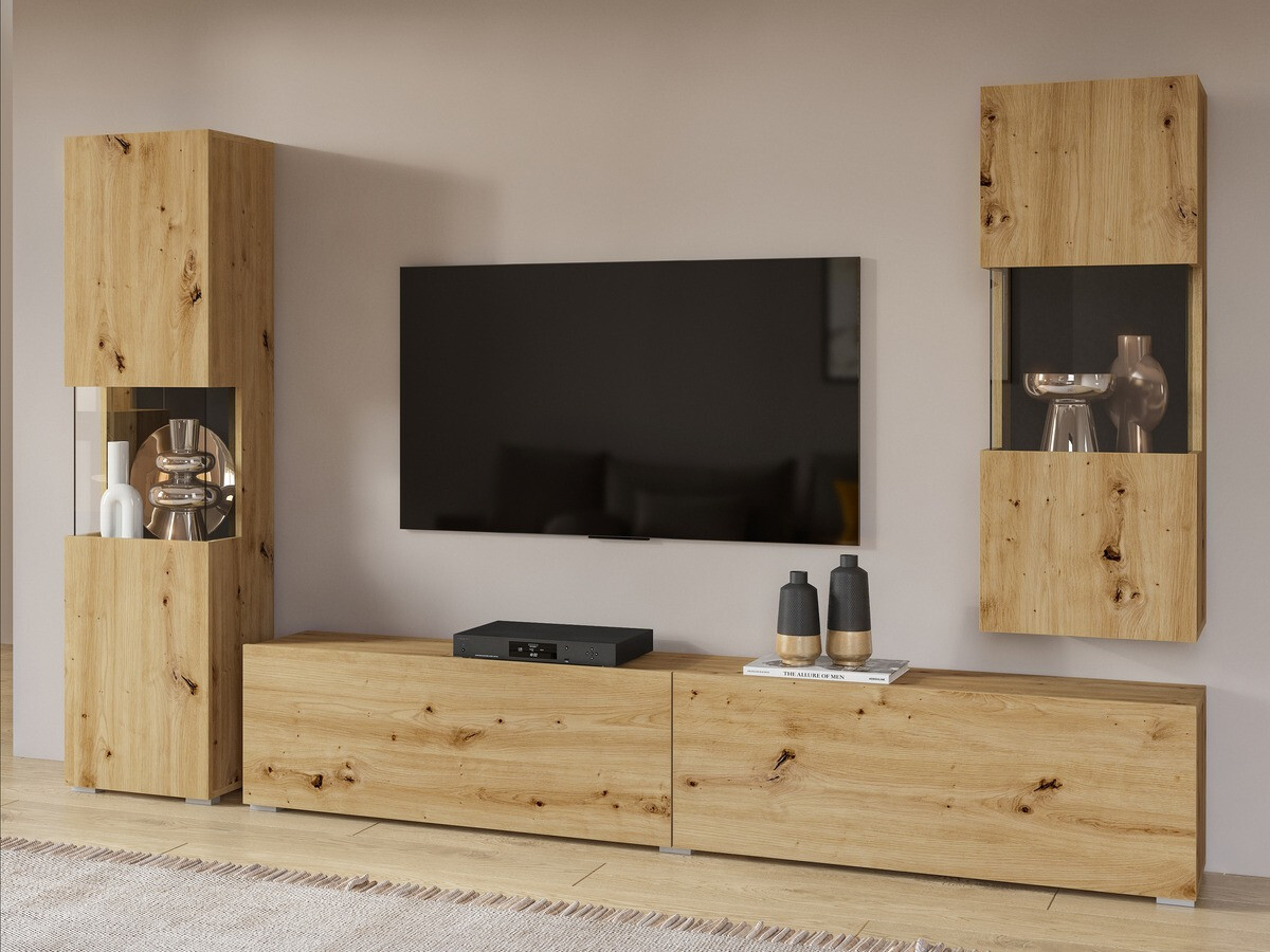 TV-Möbel Revmiru 104 (Artisan Eichenholzoptik + Schwarz)