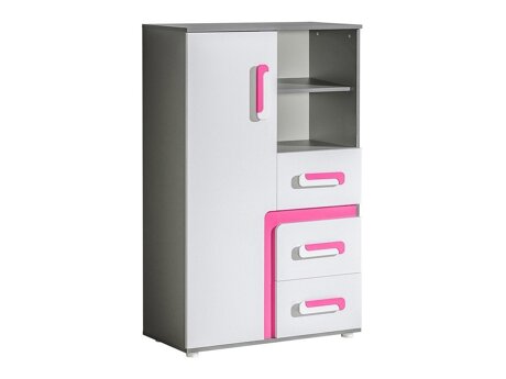 Kommoden Levtala 106 (Anthrazit + Weiß + Rosa)