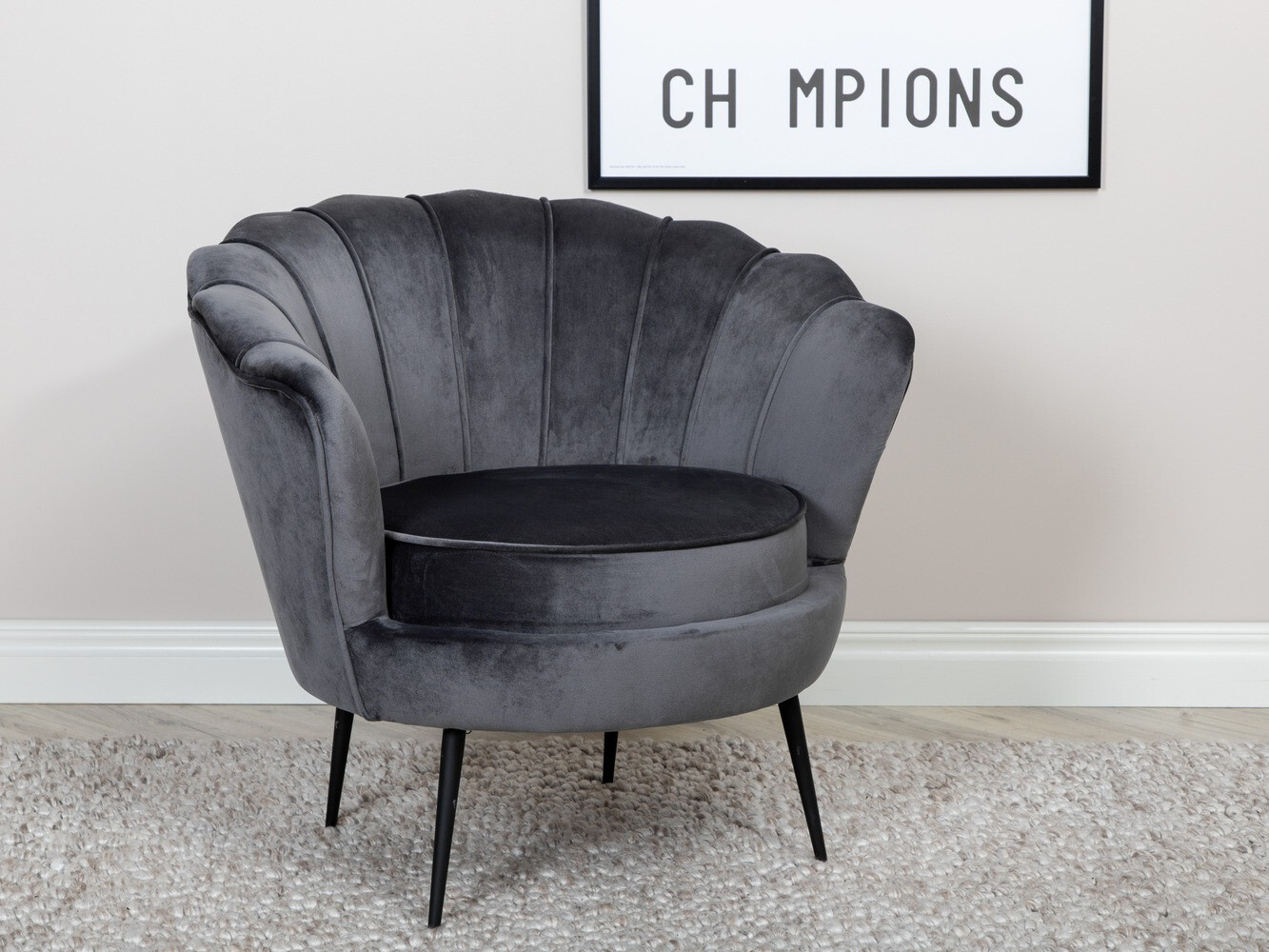 Sessel Dallas 1705 (Dunkelgrau + Schwarz)