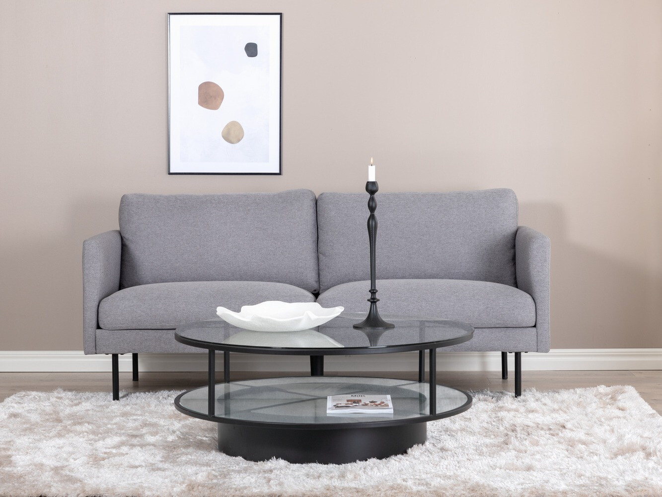 Sofa Fercame 100 (Grau + Schwarz)