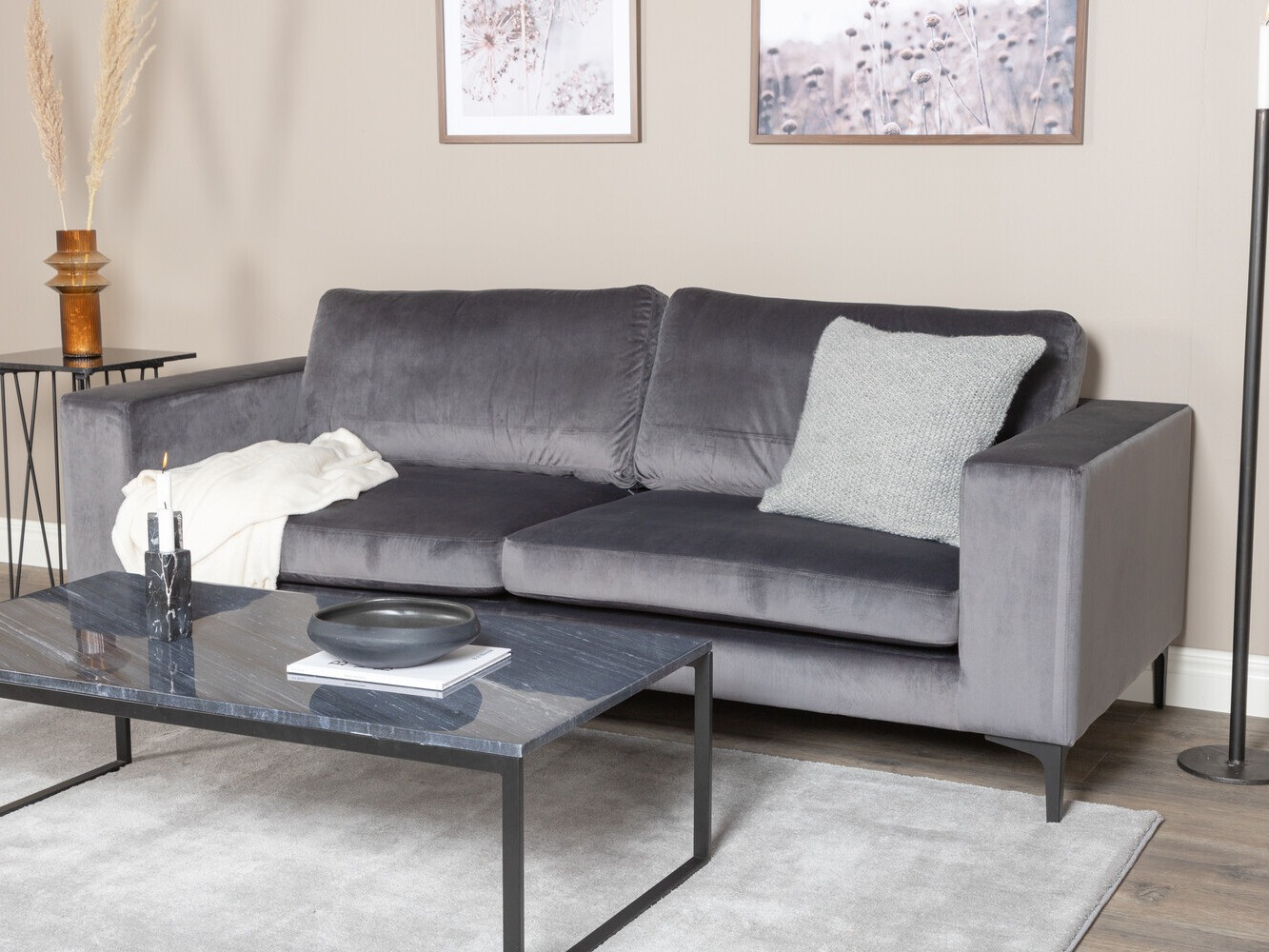 Sofa Dallas 2910 (Dunkelgrau + Schwarz)