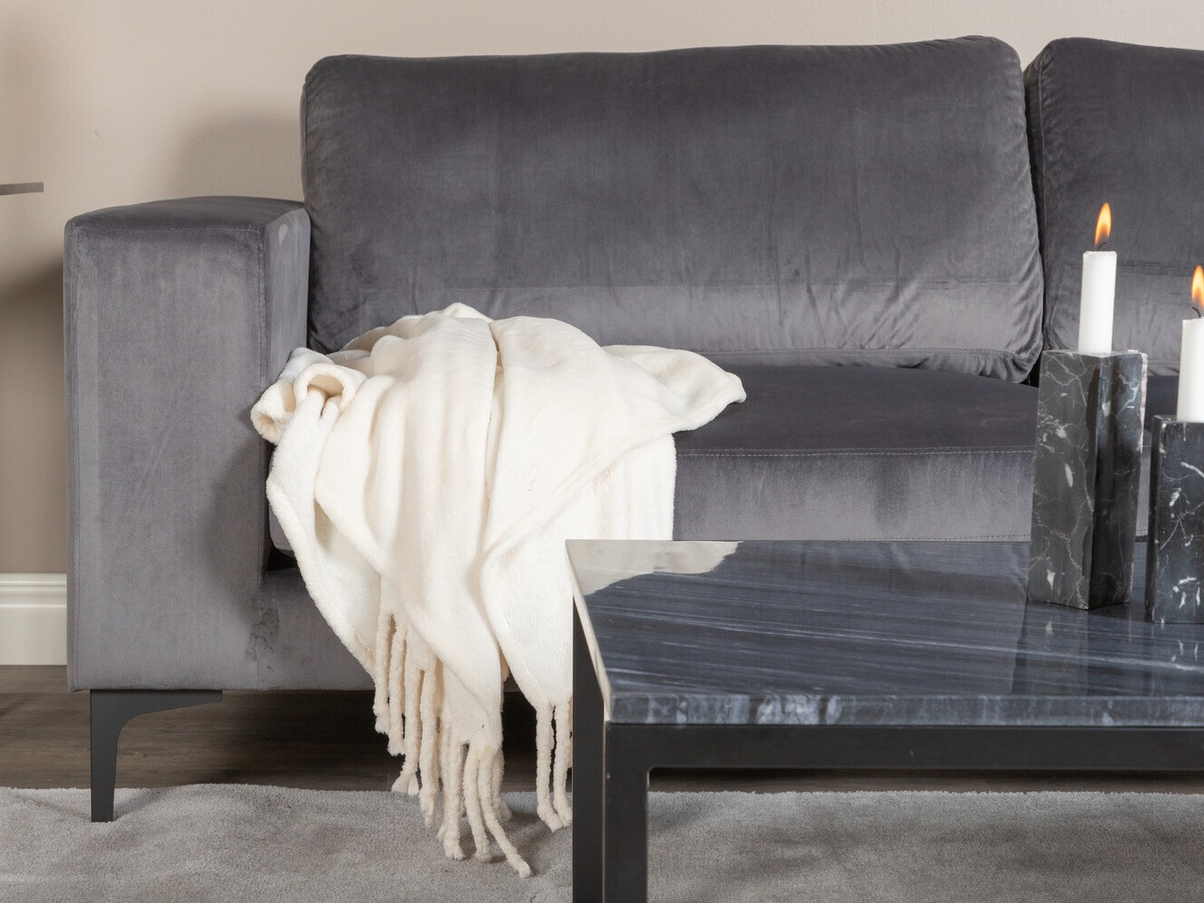 Sofa Dallas 2910 (Dunkelgrau + Schwarz)