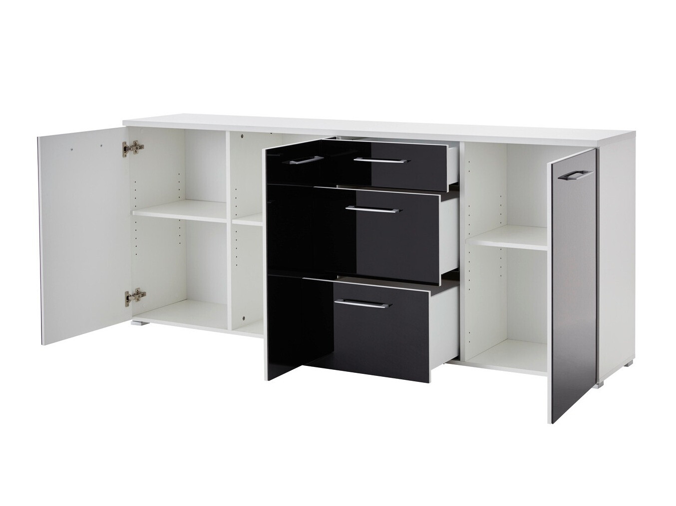 Kommoden Sacramento 352 (Gloss anthrazit + Weiß)