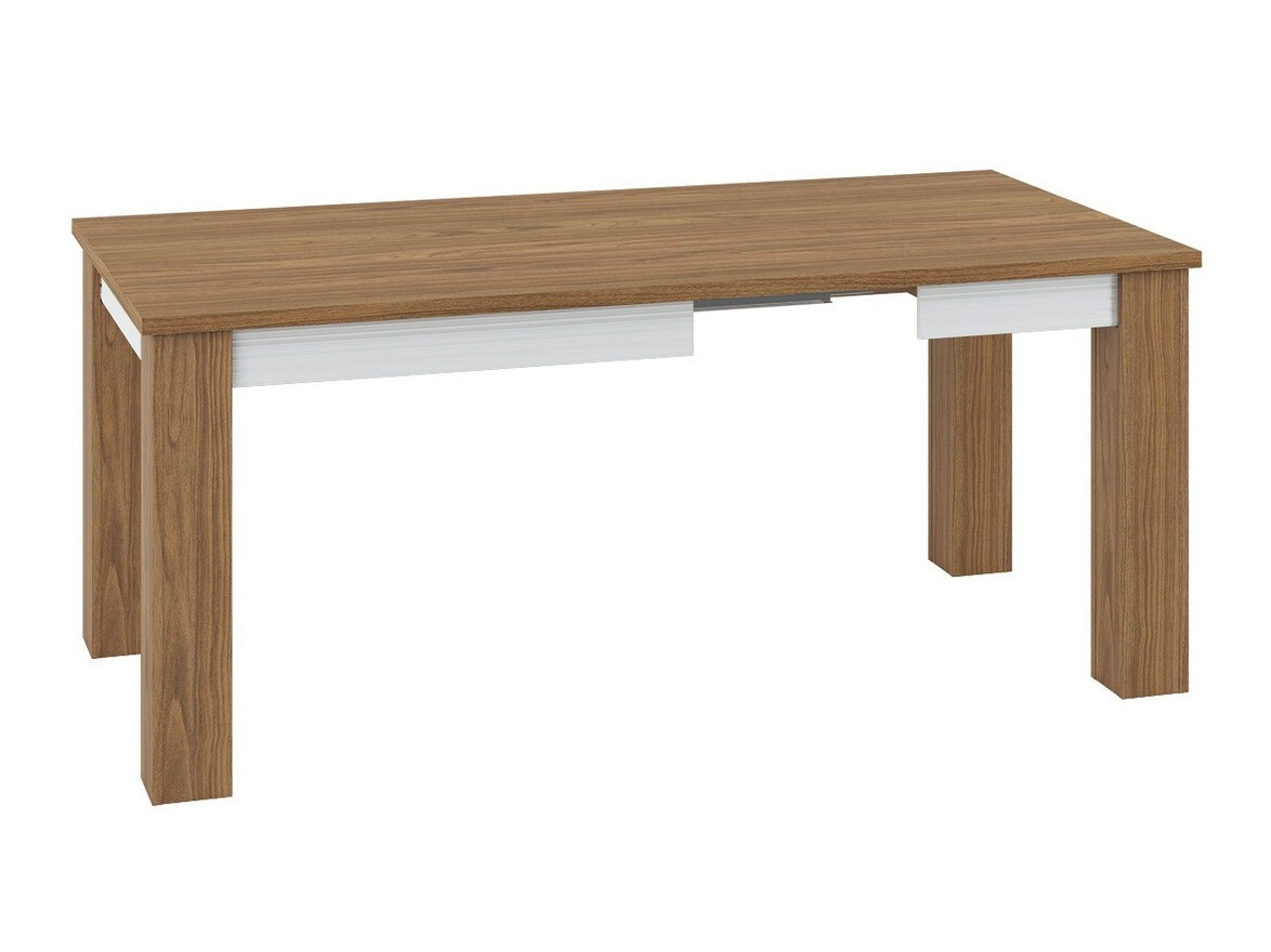 Tisch Madison H113 (Nussholzoptik + Weiß glänzend)