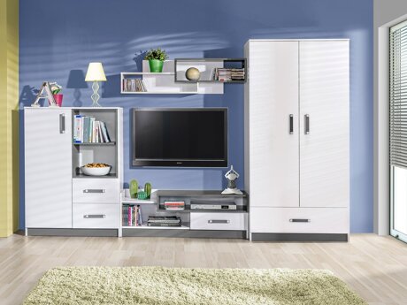 Wohnzimmer-Sets Lorlare 101 (Weiß + Grau)