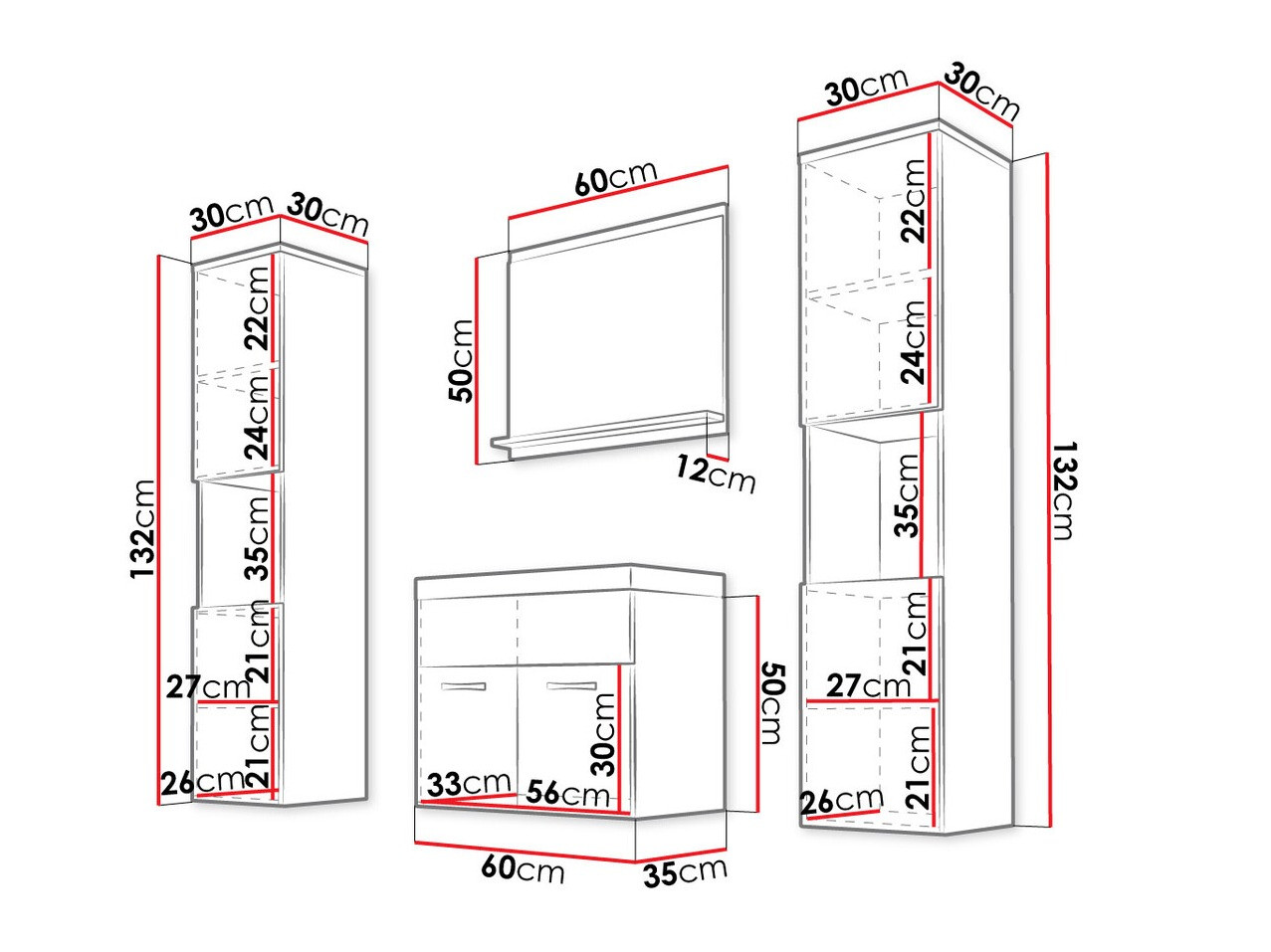 Badezimmer-Set Sarasota 123 (Wotan Eiche)