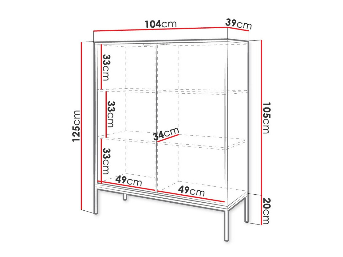 Sideboard Lima L101 (Grau + Schwarz)