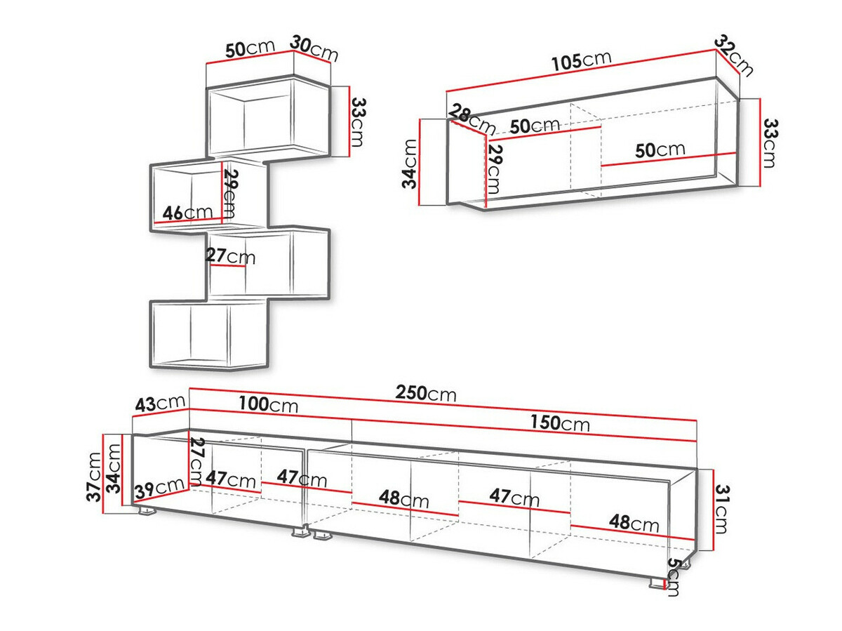 Wohnzimmer-Sets Tivdalu 149 (Schwarz + Schwarz glänzend + Artisan Eichenholzoptik)