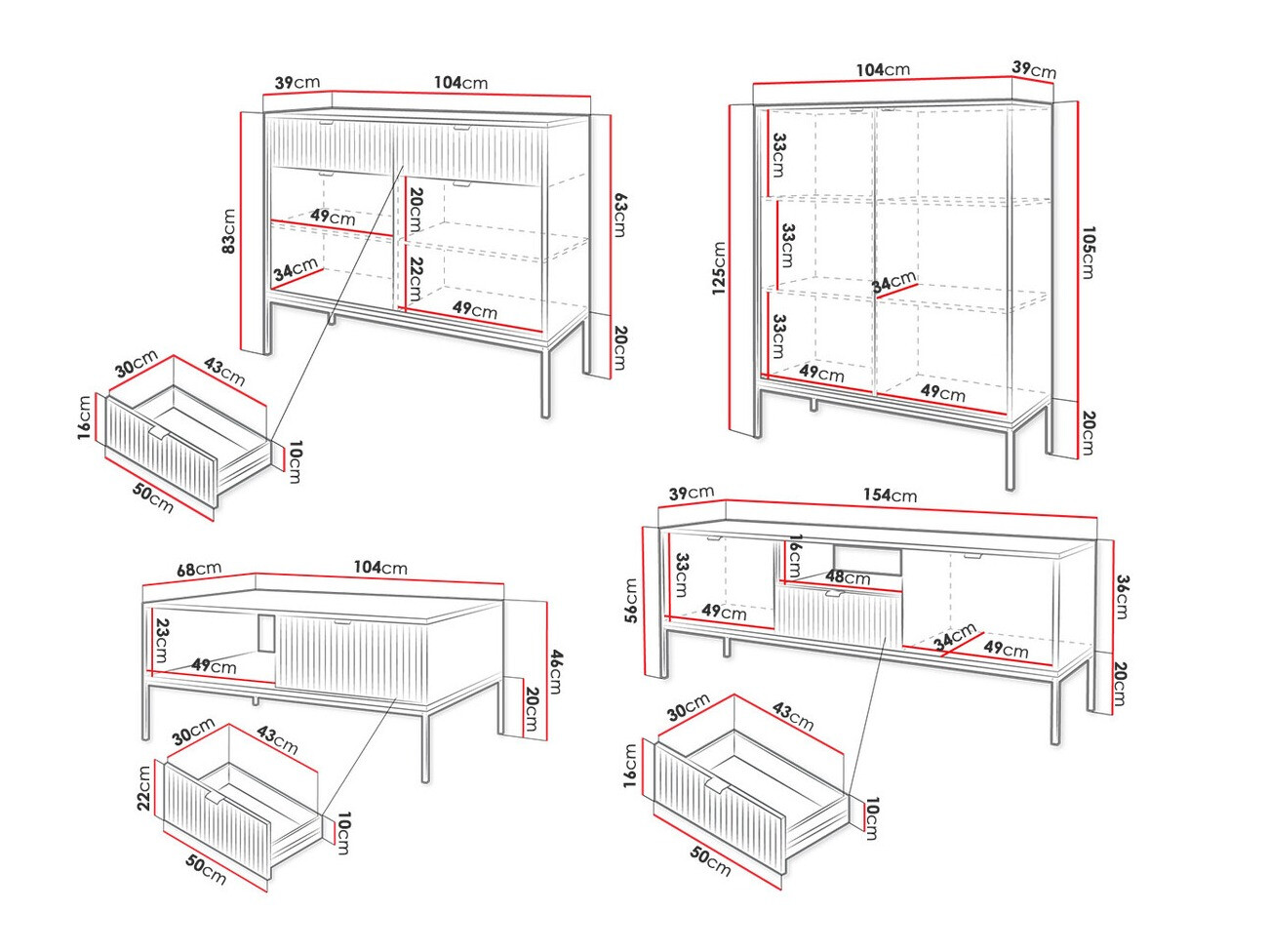 Wohnzimmer-Sets Lima L106 (Grau + Schwarz)