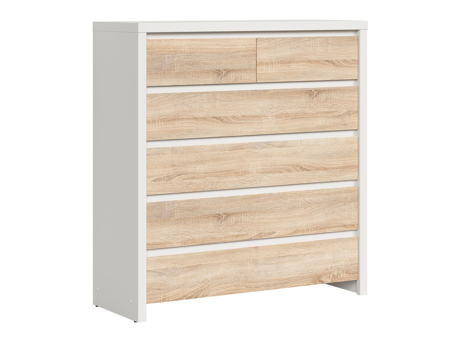 Kommoden Nolroma 126 (Weiß + Sonoma Eichenholzoptik)