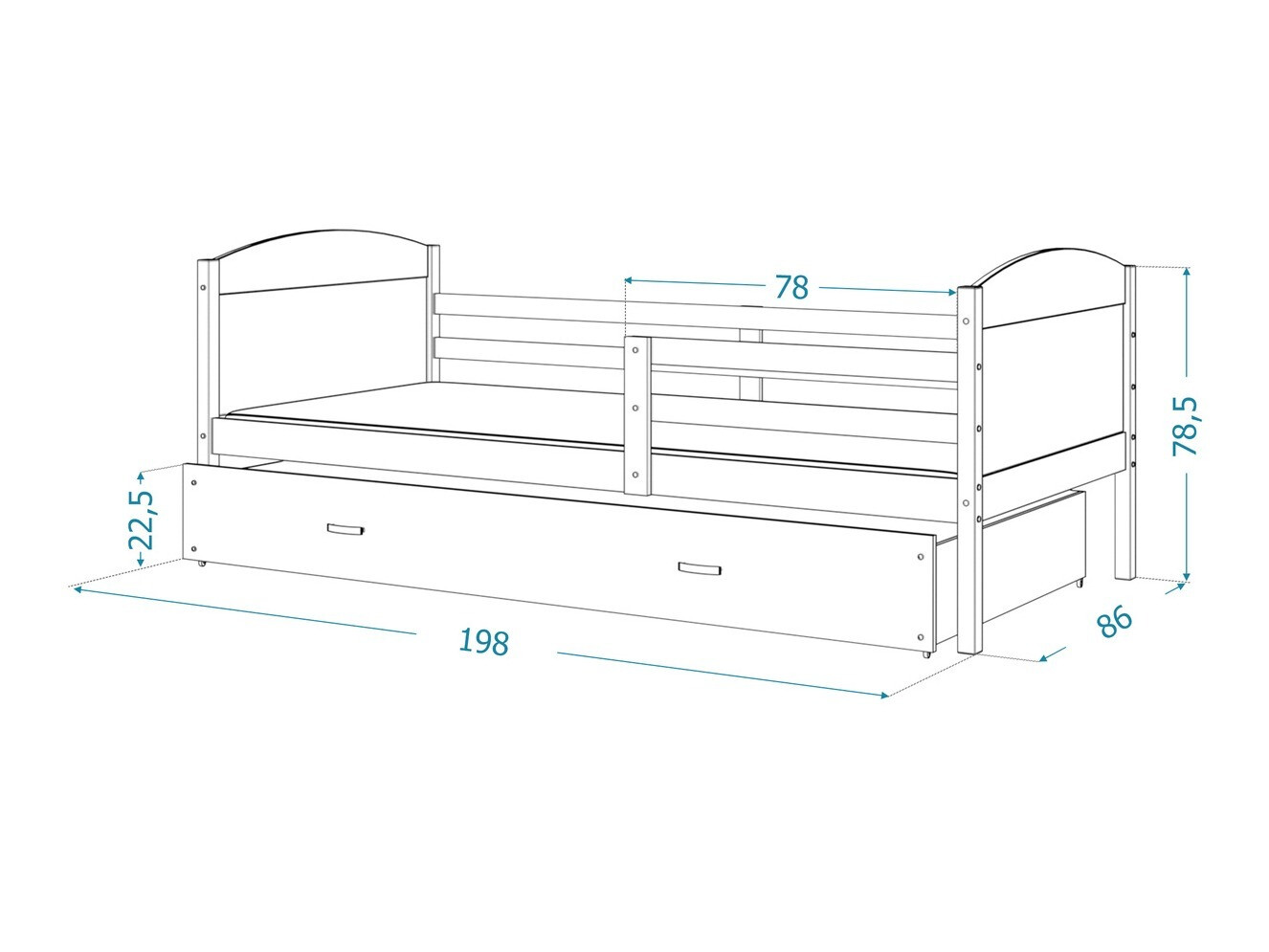 Bett Aurora 128 (Weiß)