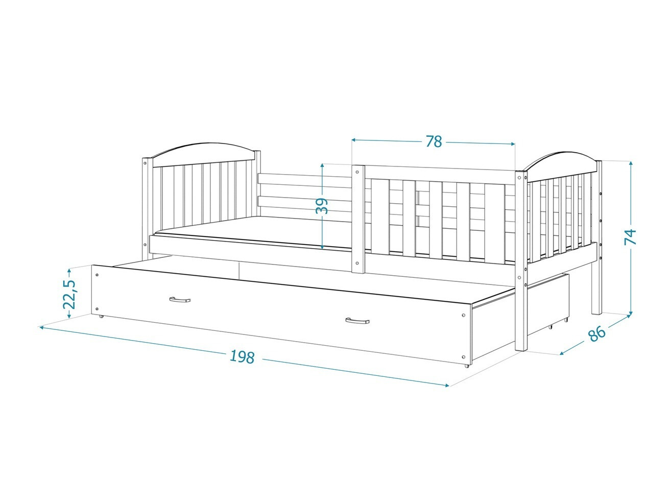 Bett Aurora 126 (Weiß)