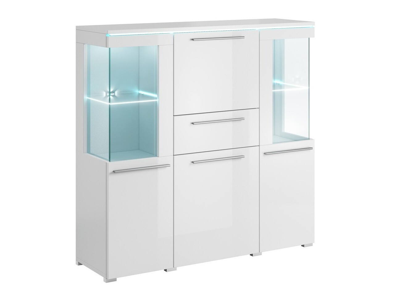 Kommoden Torvire 115 (Weiß + Weiß glänzend)