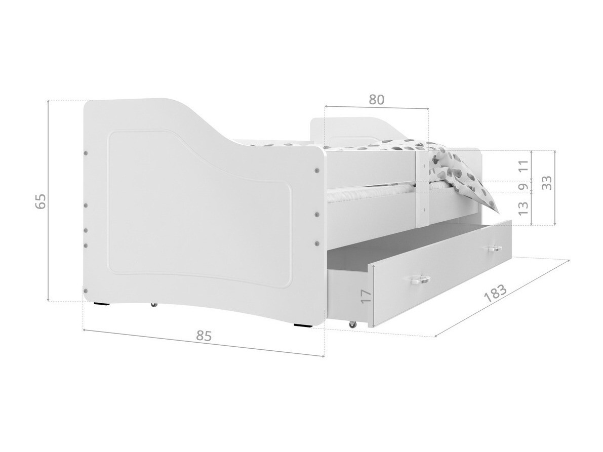 Bett Aurora 137 (Grau)