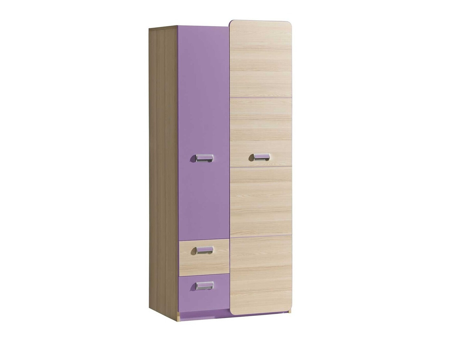 Kleiderschrank Ophmora 100 (Asche + Lila)