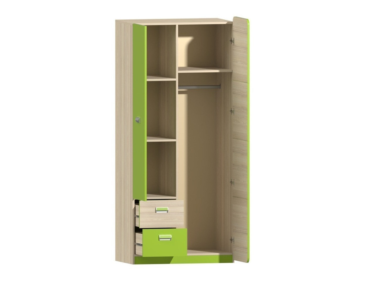 Kleiderschrank Ophmora 100 (Asche + Lila)