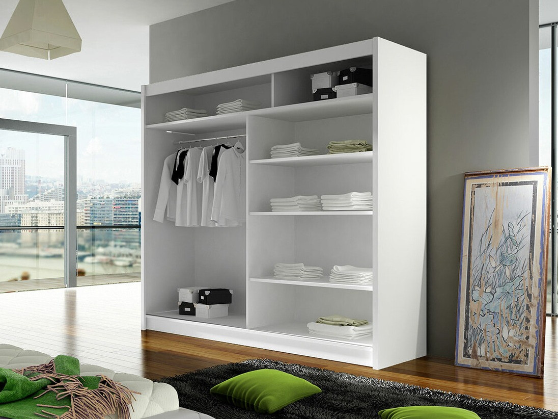 Kleiderschrank Closico 142 (Weiß + Artisan Eichenholzoptik)