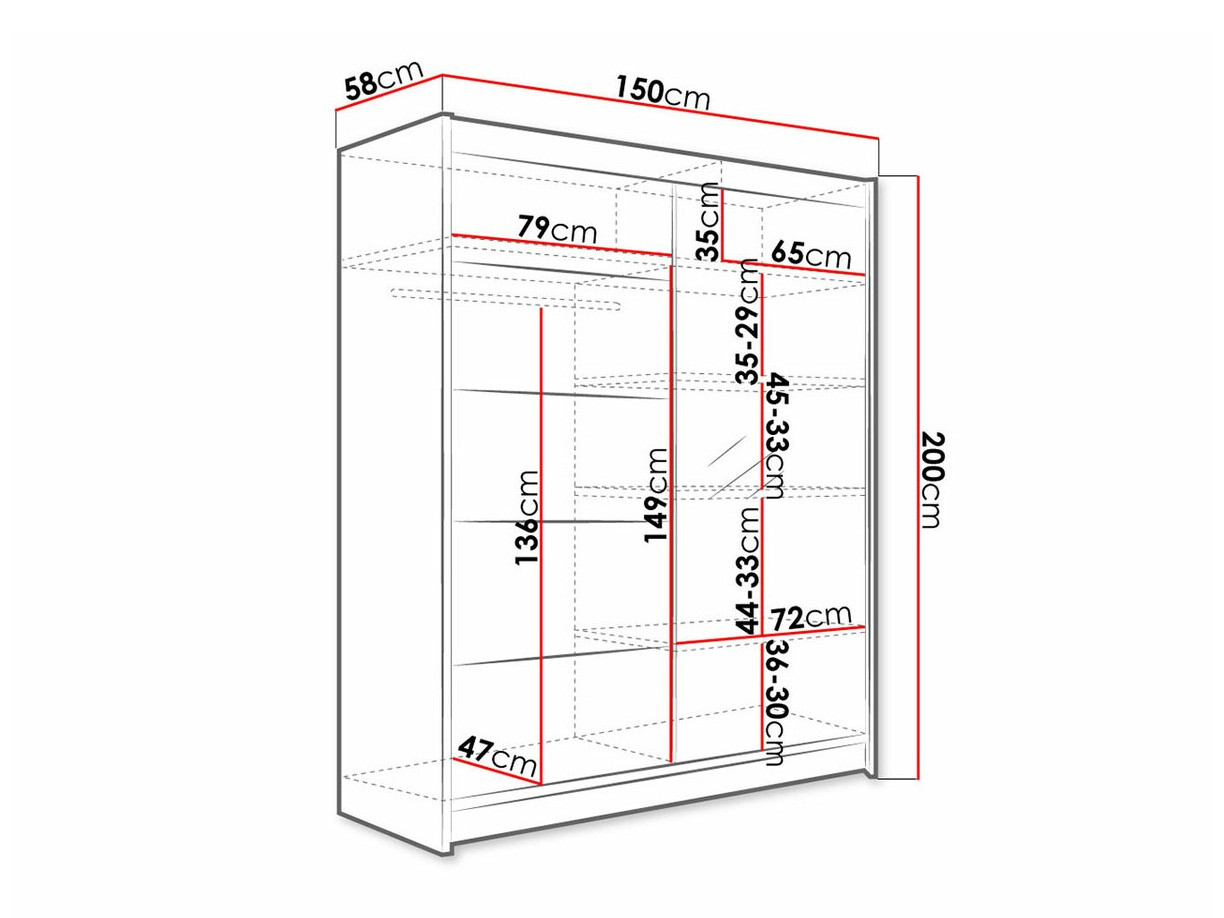 Kleiderschrank Closico 143 (Schwarz + Artisan Eichenholzoptik)