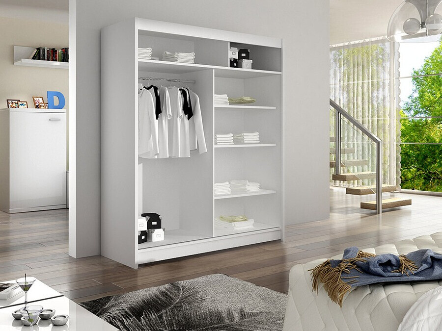 Kleiderschrank Closico 146 (Schwarz + Artisan Eichenholzoptik)