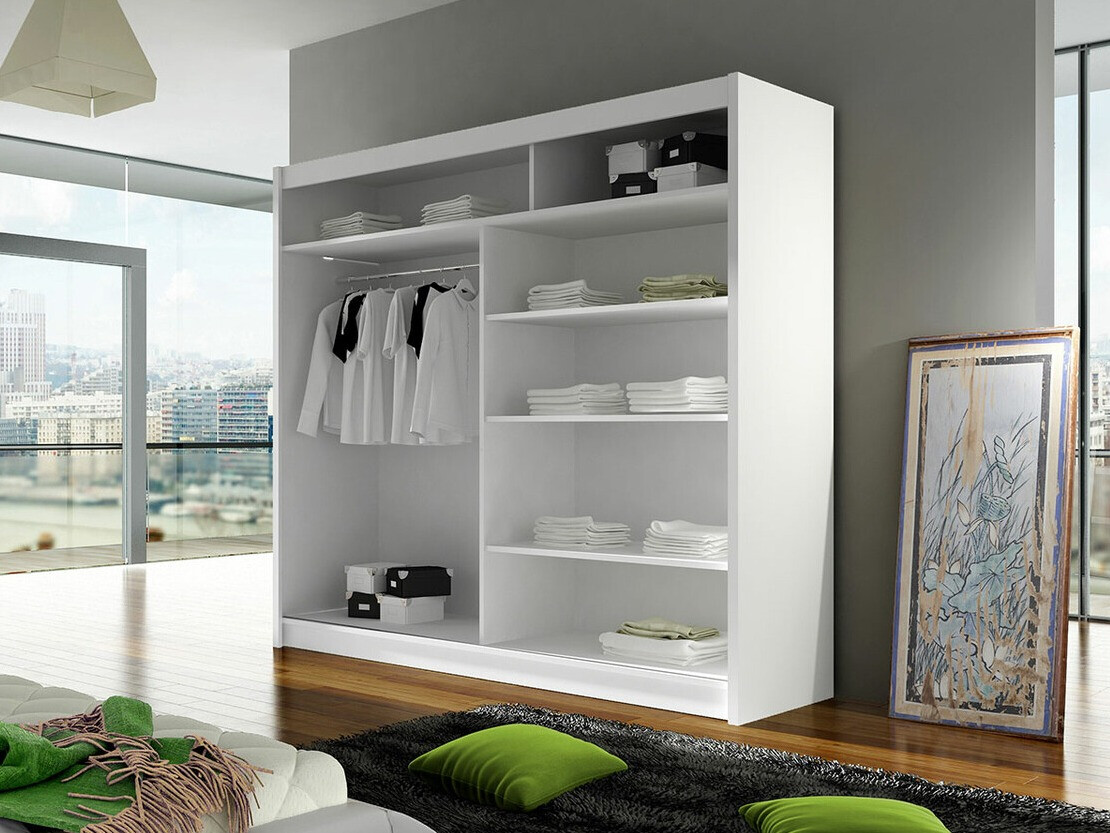 Kleiderschrank Closico Cavaris II (Weiß + Artisan Eichenholzoptik)