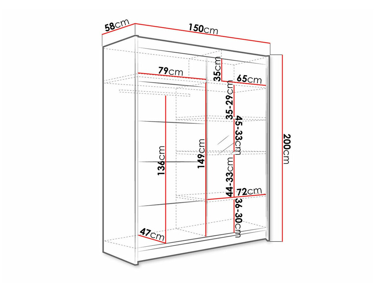 Kleiderschrank Closico Vastor III (Weiß + Artisan Eichenholzoptik)
