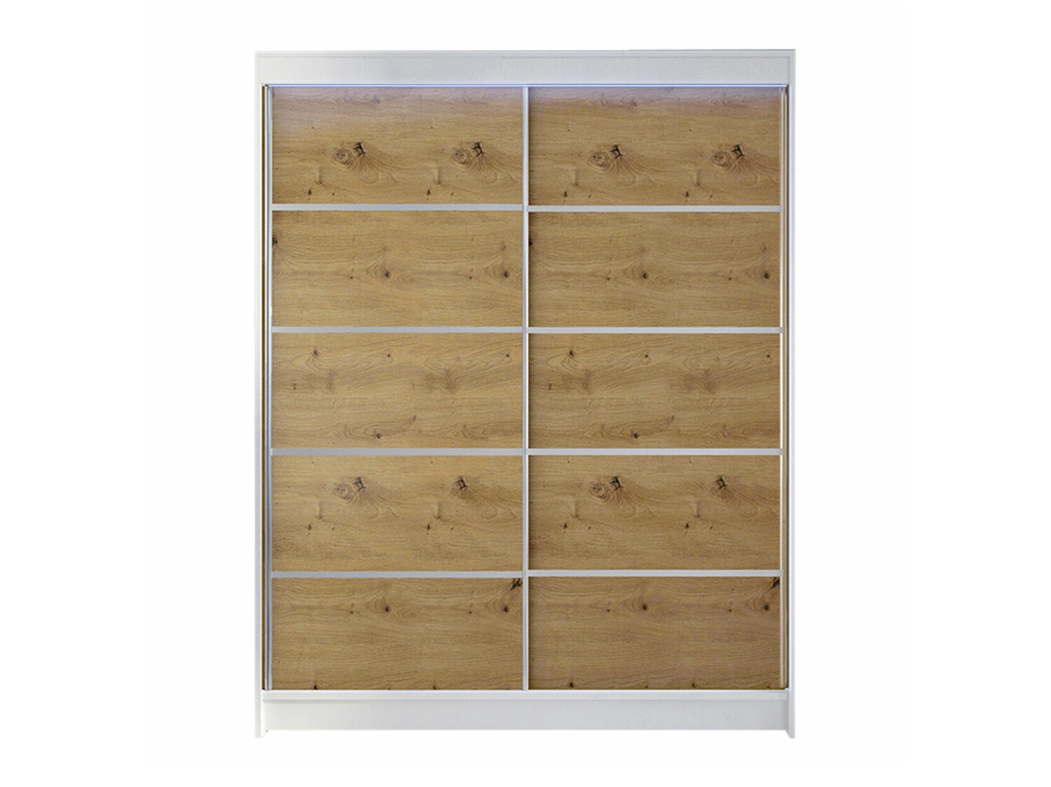 Kleiderschrank Closico Vastor IV (Weiß + Artisan Eichenholzoptik)