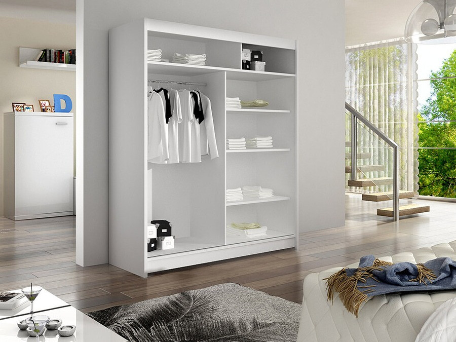 Kleiderschrank Closico Vastor V (Weiß + Artisan Eichenholzoptik)