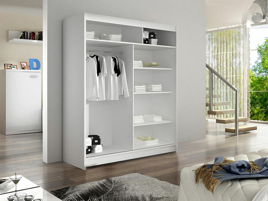 Kleiderschrank Closico 148 (Weiß + Artisan Eichenholzoptik)