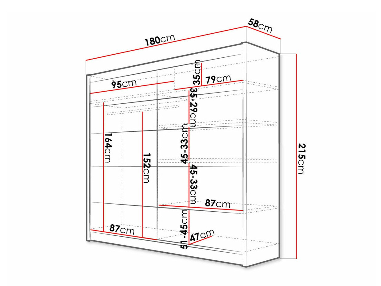 Kleiderschrank Closico Cavaris IV (Schwarz + Artisan Eichenholzoptik)