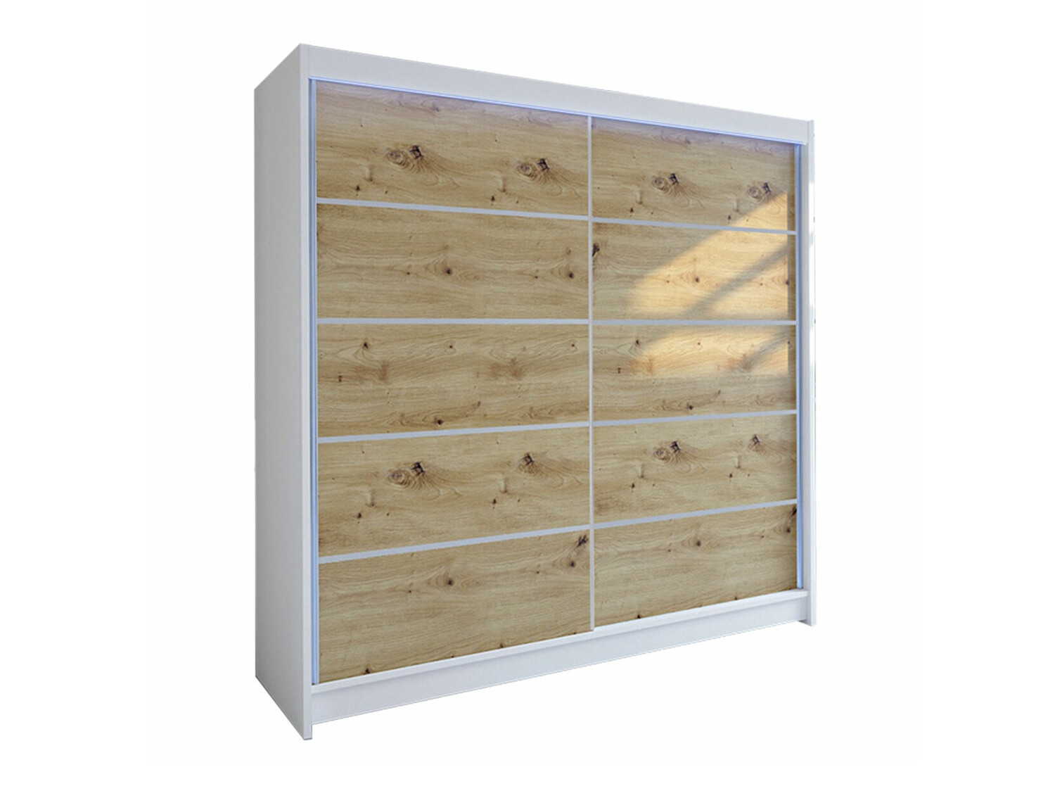 Kleiderschrank Closico Cavaris IV (Weiß + Artisan Eichenholzoptik)