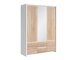 Kleiderschrank Nolroma 118 (Weiß + Sonoma Eichenholzoptik)