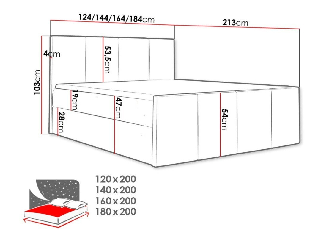 Boxspringbett Ventus (Muna 08)