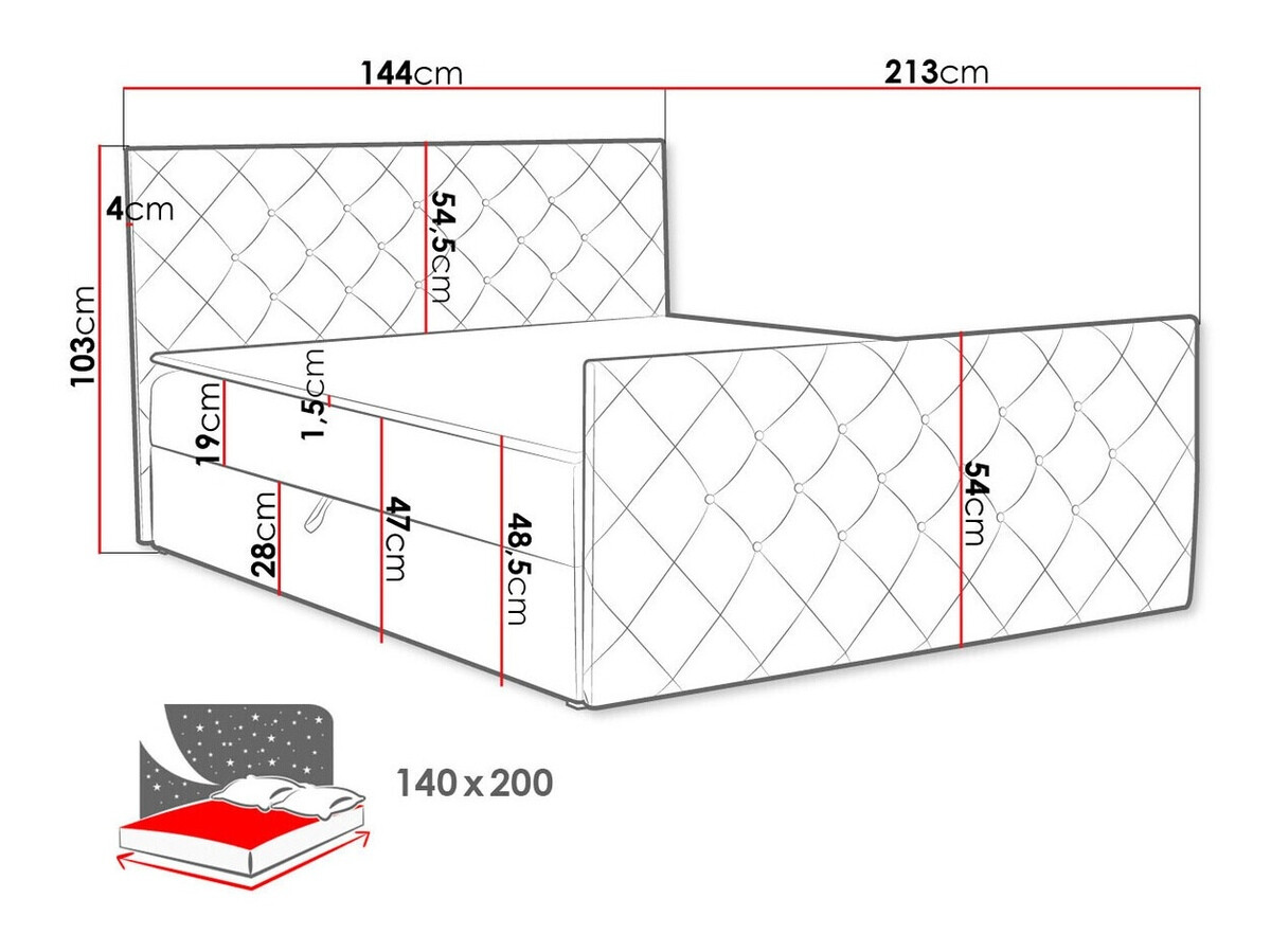 Boxspringbett Carmen (Amor Velvet 4303)