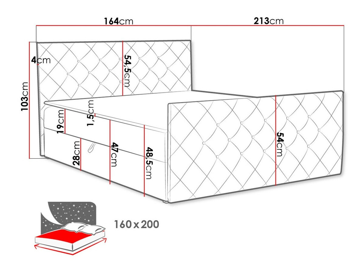 Boxspringbett Carmen (Amor Velvet 4313)
