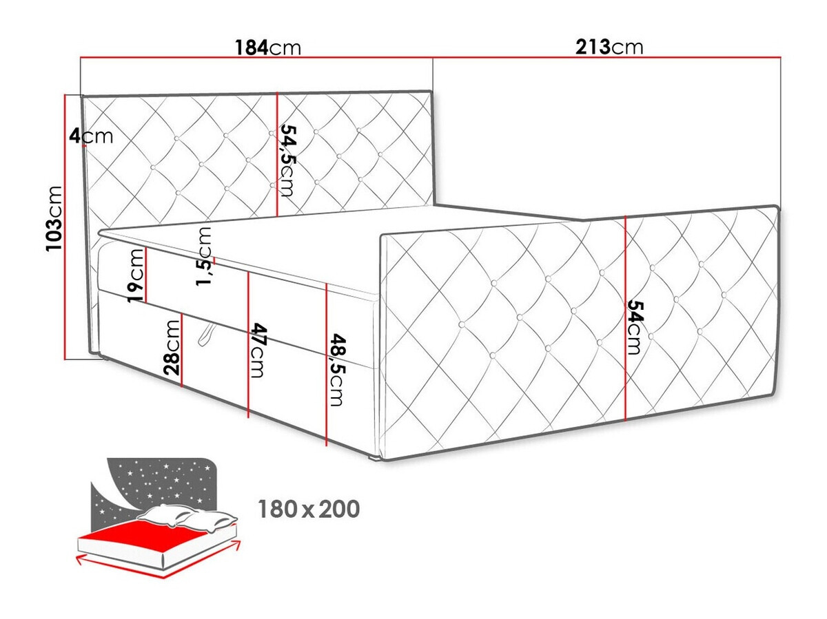 Boxspringbett Carmen (Amor Velvet 4321)