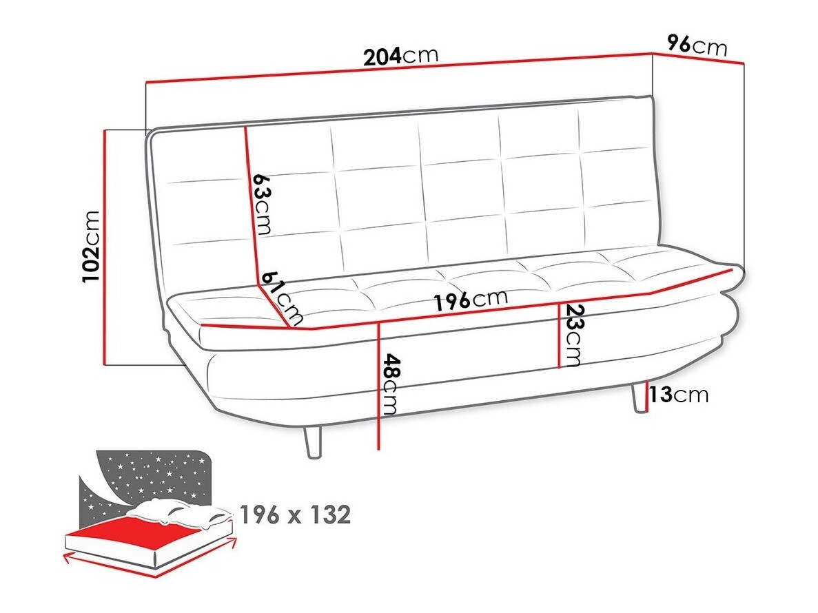 Schlafsofa Carlsbad 105 (Halfa 154 + Halfa 155)