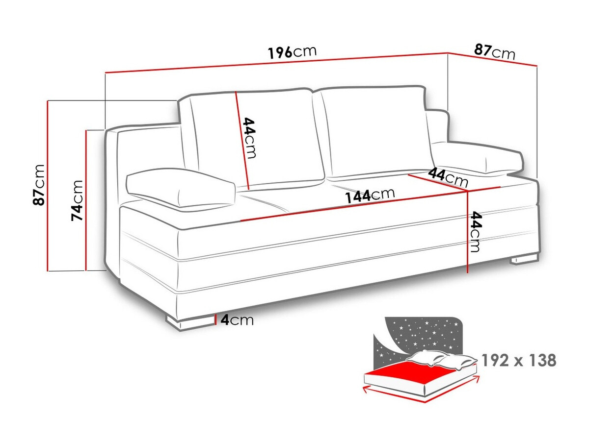 Schlafsofa Providence H100 (Avellio 101 + Avellio 118)