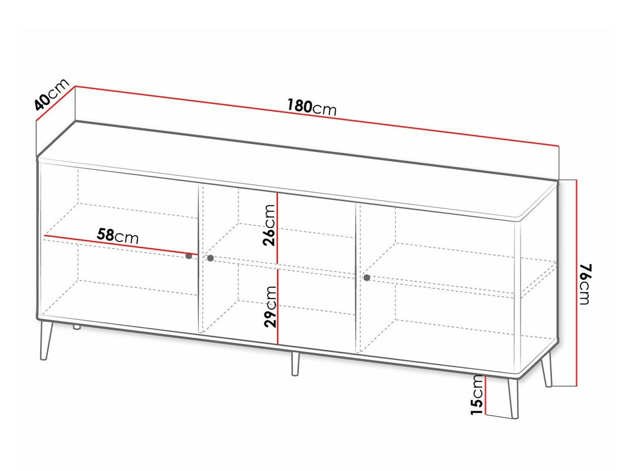 Sideboard Arces (Schwarz + Gold)