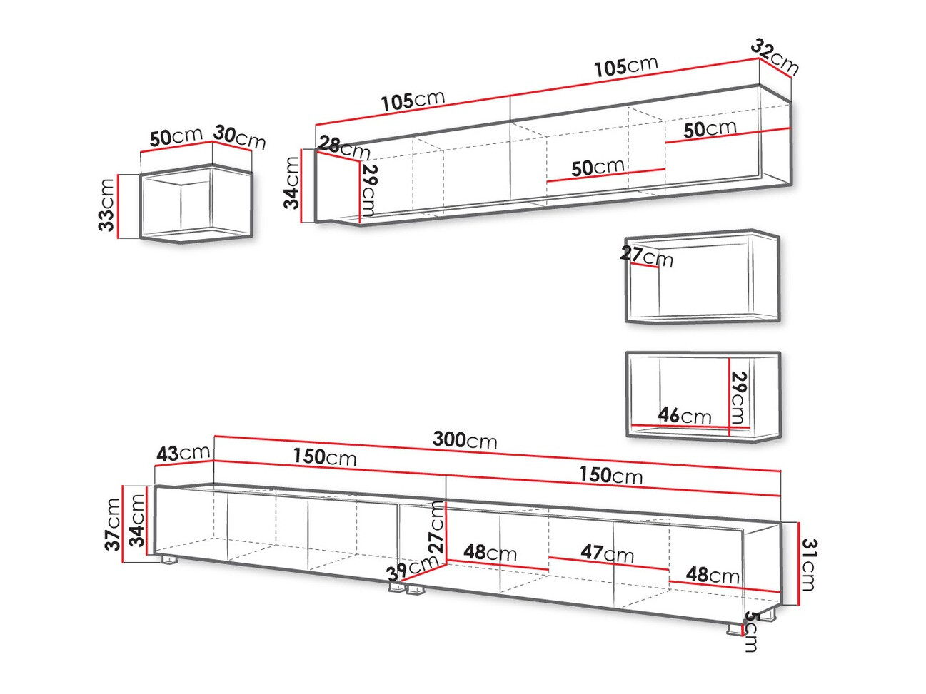 Wohnzimmer-Sets Remus XXXI (Weiß + Weiß glänzend + Goldene Eichenholzoptik)