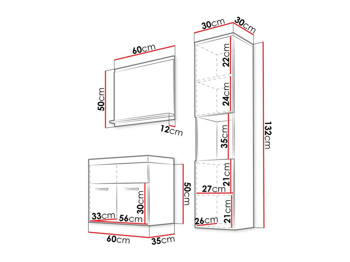 Badezimmer-Set Sarasota 122 (Nussholzoptik)