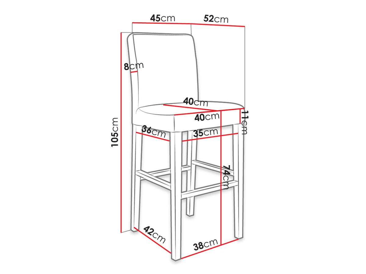 Barstuhl Racine 103 (Schwarz + Magic Velvet 2219)