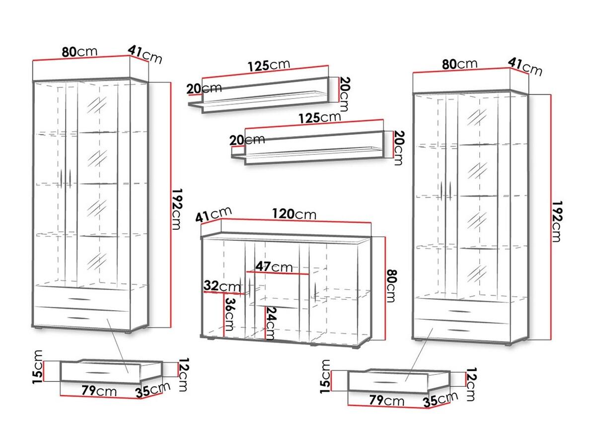 Wohnzimmer-Sets Tornola 111 (Lefkas-Eiche + Schwarz)