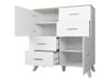Wohnzimmer-Sets Larfloi 112 (Weiß + Sonoma Eichenholzoptik)