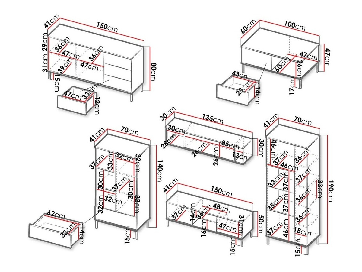 Wohnzimmer-Sets Lomsore 107 (Schwarz)