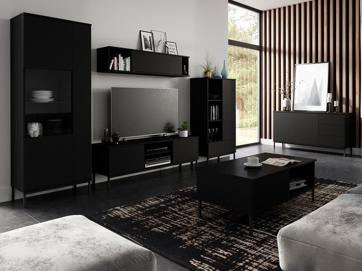 Wohnzimmer-Sets Lomsore 107 (Schwarz)